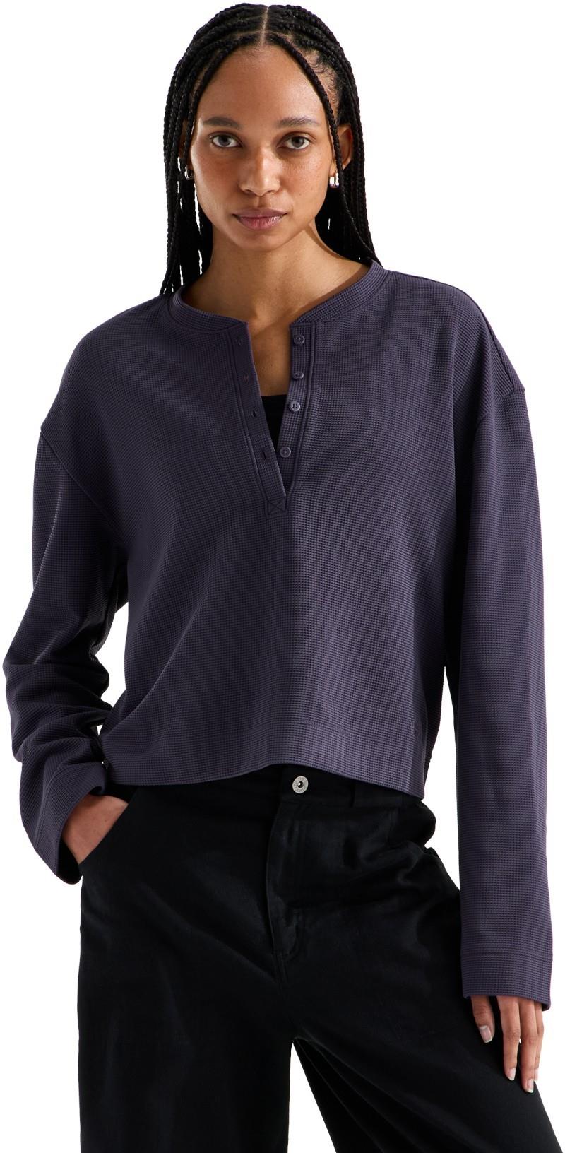 Ridge Path Waffle LS Henley - Womens - endless dusk 1