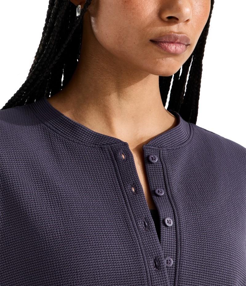 Ridge Path Waffle LS Henley - Womens - endless dusk 1