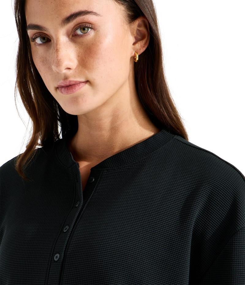 Ridge Path Waffle LS Henley - Womens - tnf black 1