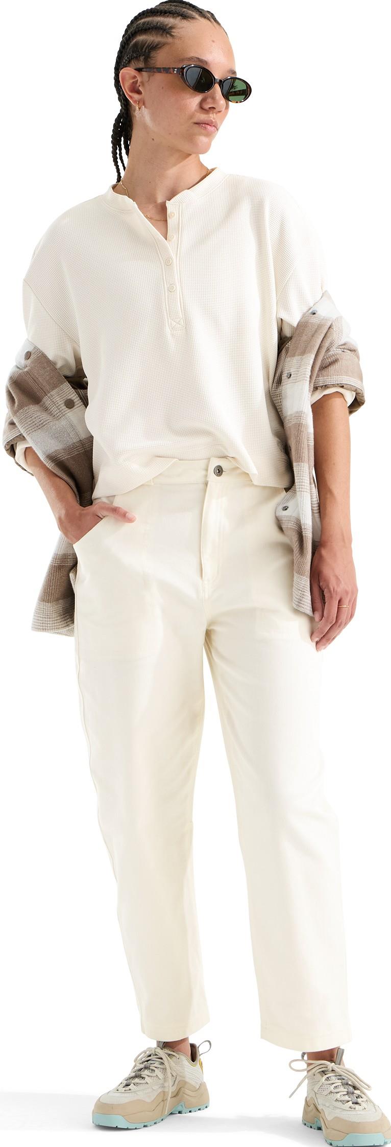 Ridge Path Waffle LS Henley - Womens - white dune 1