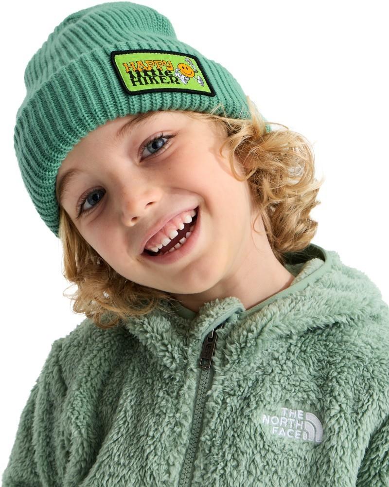 Salty Lined Beanie - Kids - dimmed algae / hike patch 1