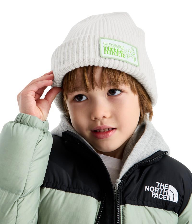 Salty Lined Beanie - Kids - white dune / hike patch 1