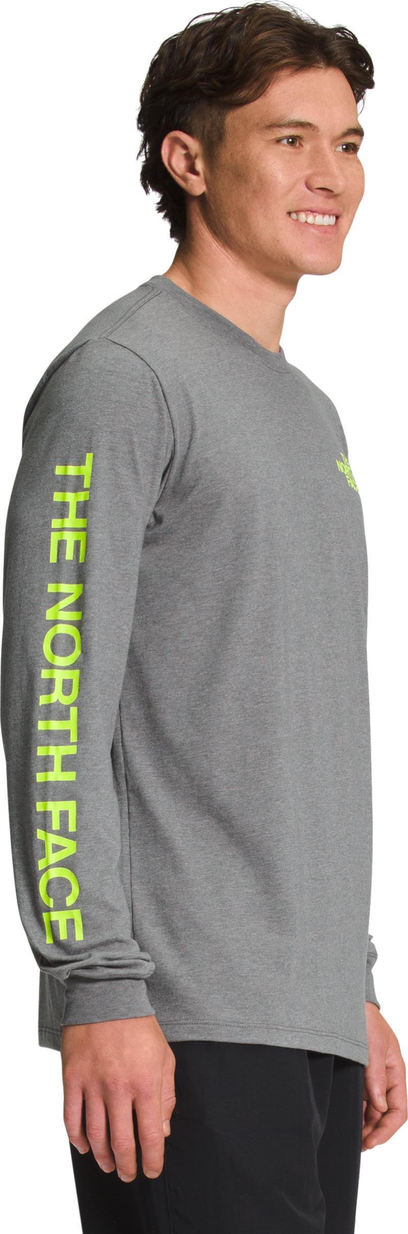 Sleeve Hit Graphic LS Tee - Mens - TNF Medium Grey Heather / LED Yellow 2