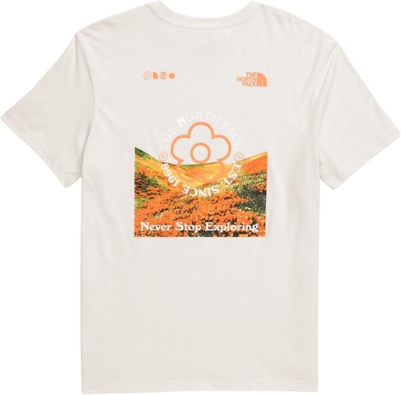 Strange Colorful World Flower Field Graphic SS Tee - Womens - white dune 1