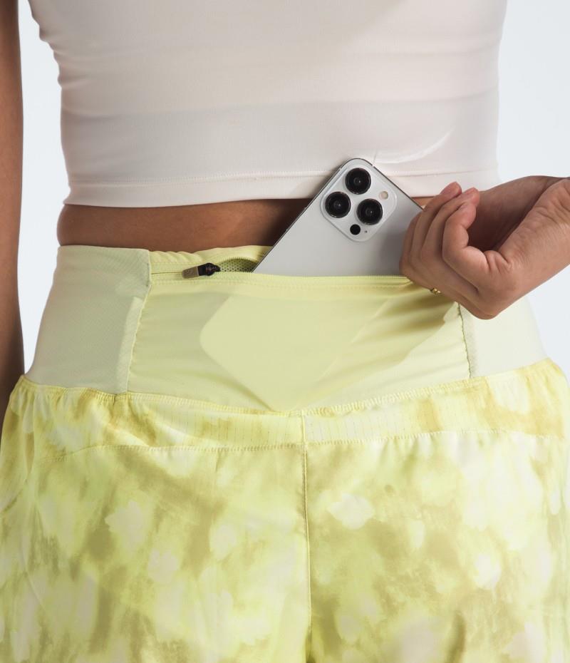 Sunriser Printed Shorts, 5" Inseam - Womens - lemon mist diffused nature print 1
