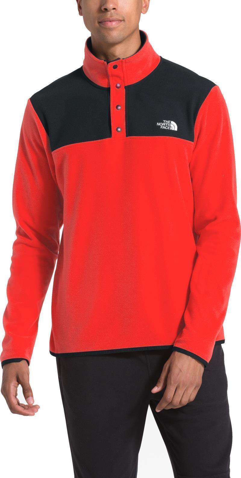 TKA Glacier Snap-Neck Pullover - Mens - Fiery Red / TNF Black 1