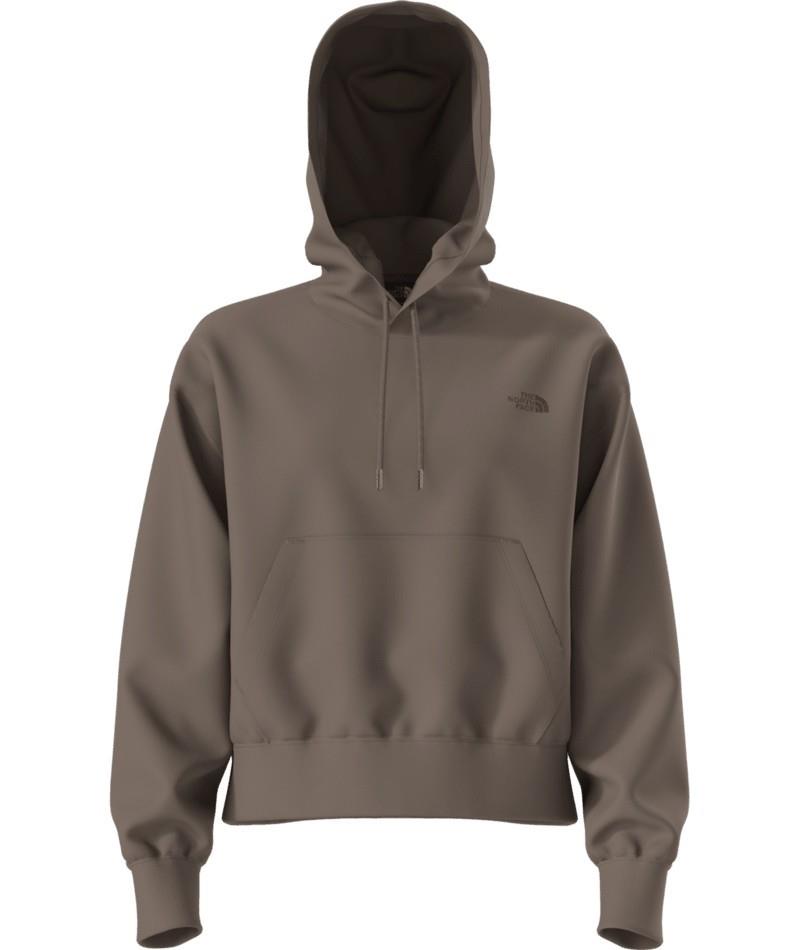 TNF Essential Simple Dome Boxy Oversize Hoodie - Womens - smokey brown 1