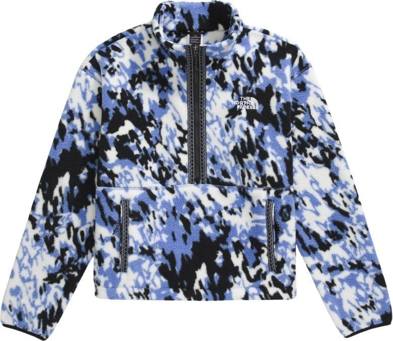 TNF Fleeski 1/4 Zip Pullover - Womens - virtual blue trail grid fleece print 1