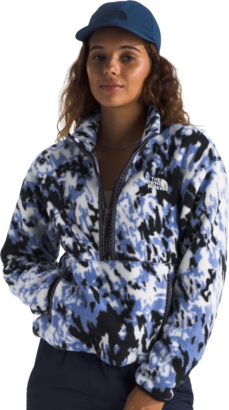 TNF Fleeski 1/4 Zip Pullover - Womens - virtual blue trail grid fleece print 1