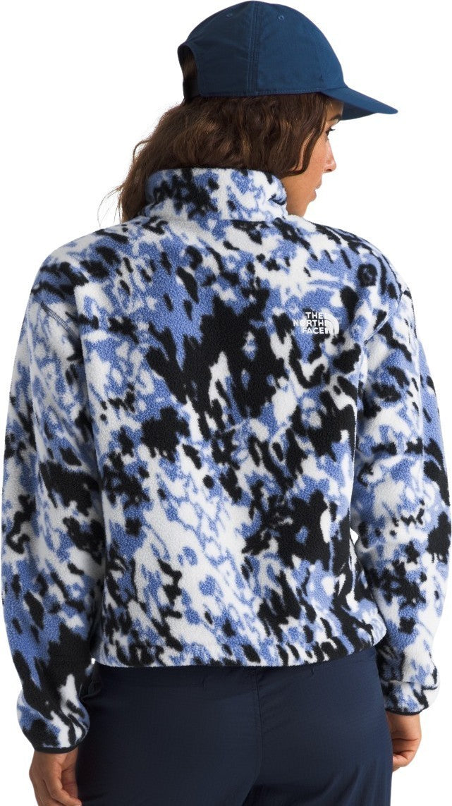 TNF Fleeski 1/4 Zip Pullover - Womens - virtual blue trail grid fleece print 1
