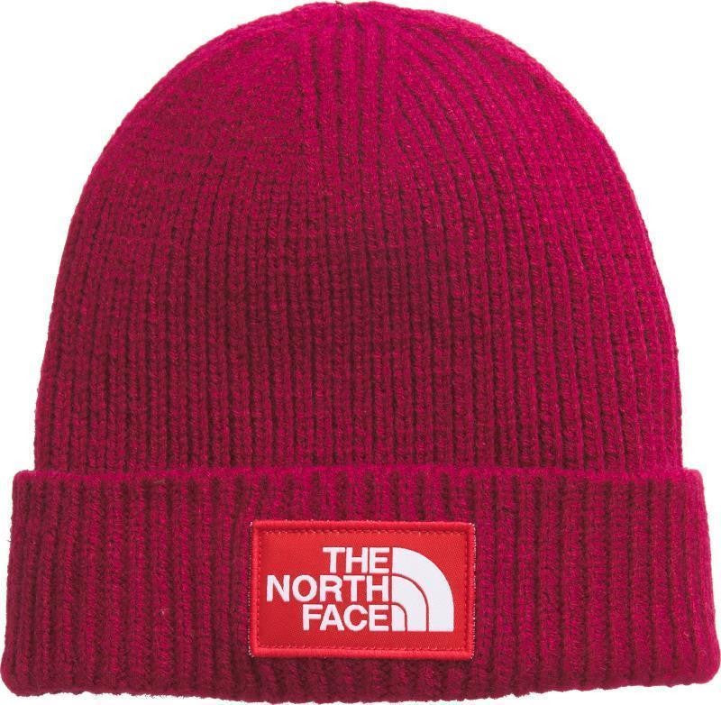 TNF Logo Box Cuffed Beanie, Short - beetroot / tnf red 1