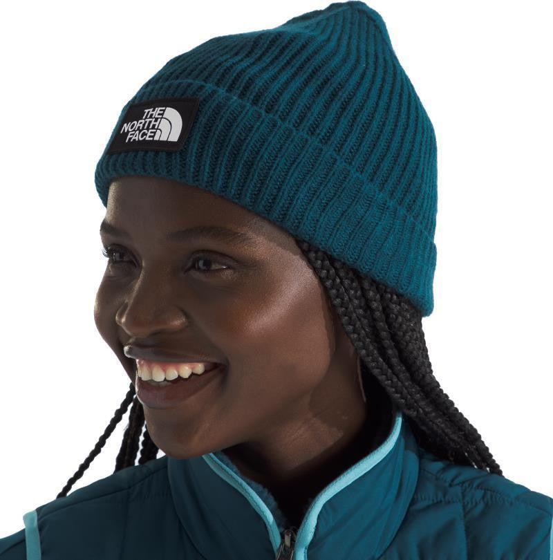 TNF Logo Box Cuffed Beanie, Short - midnight petrol 1