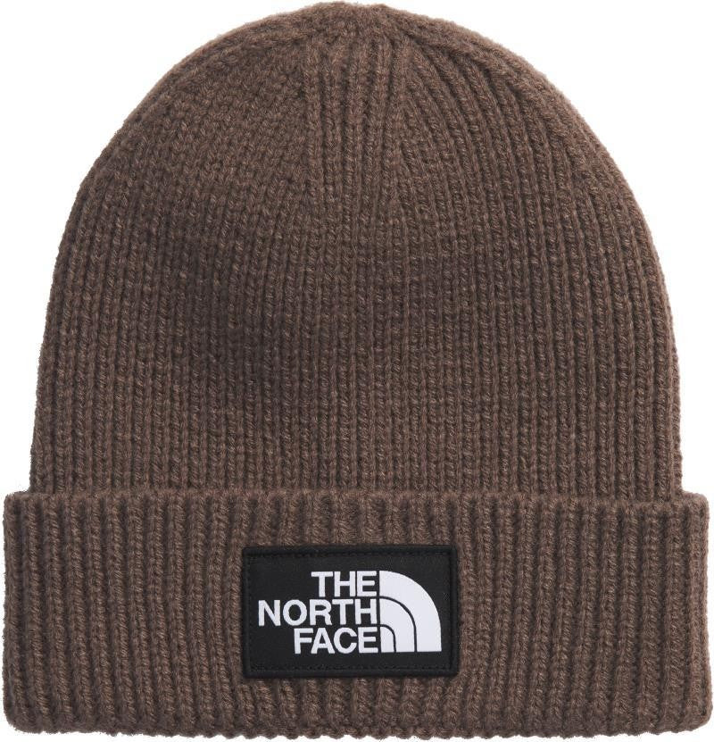 TNF Logo Box Cuffed Beanie, Short - smokey brown 1