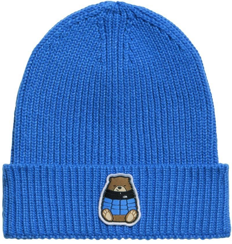 TNF Logo Box Cuffed Beanie - Kids - active blue / nuptse bear patch 1