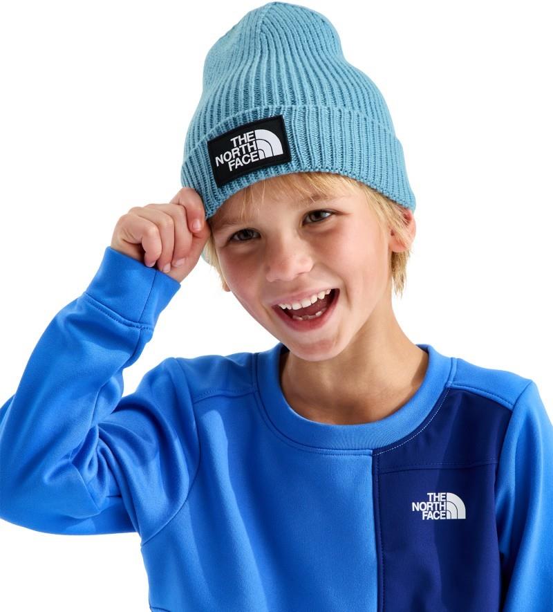 TNF Logo Box Cuffed Beanie - Kids - pale teal 1