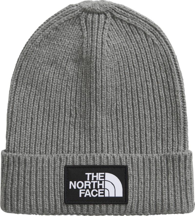 TNF Logo Box Cuffed Beanie - Kids - tnf medium grey heather 1