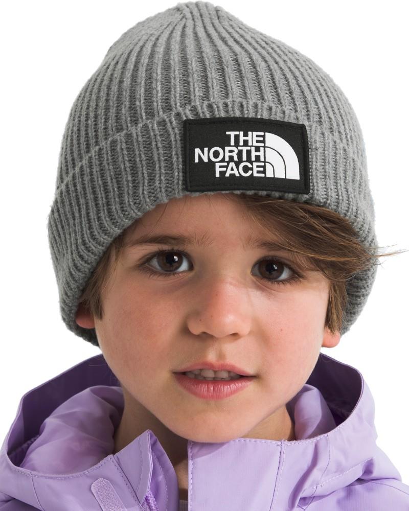 TNF Logo Box Cuffed Beanie - Kids - tnf medium grey heather 1