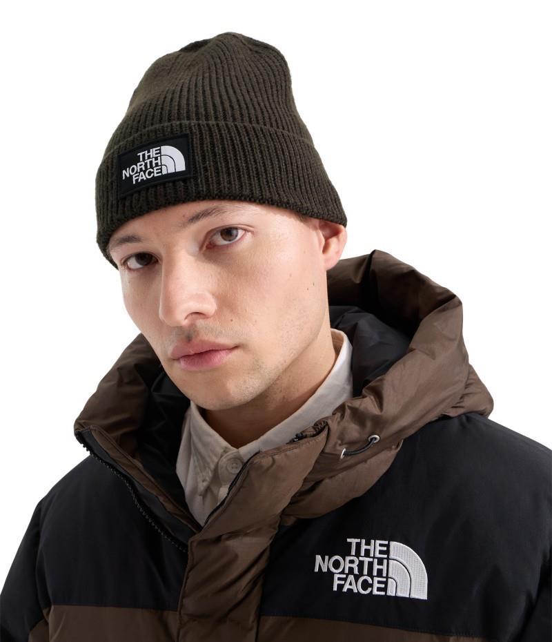 TNF Logo Box Cuffed Beanie - dark chestnut 1