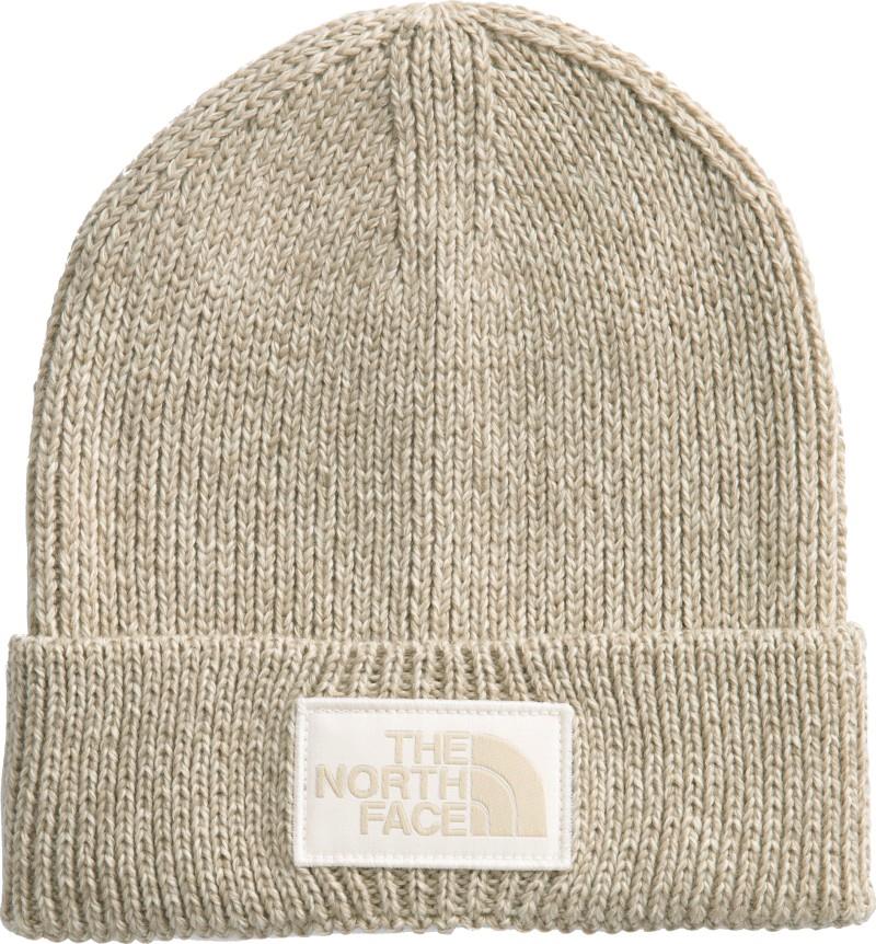 TNF Logo Box Cuffed Beanie - gravel heather / white dune 1