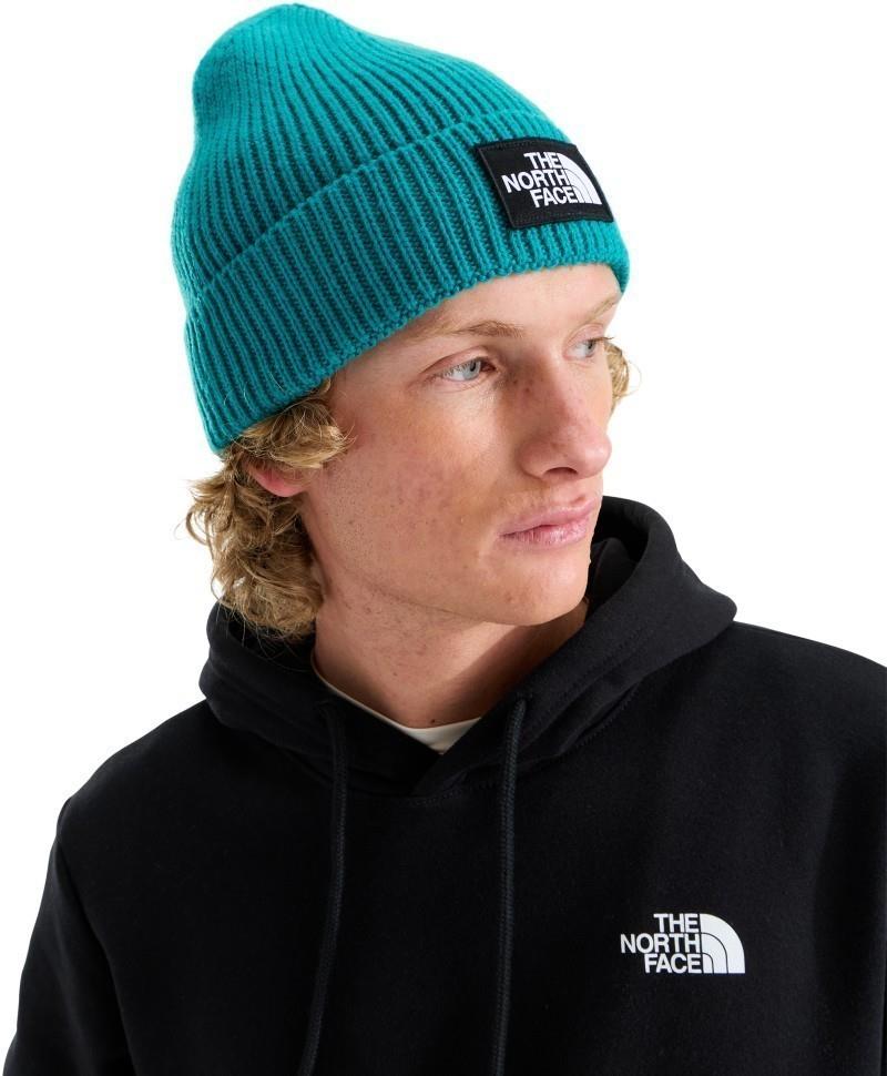 TNF Logo Box Cuffed Beanie - restorative teal 1