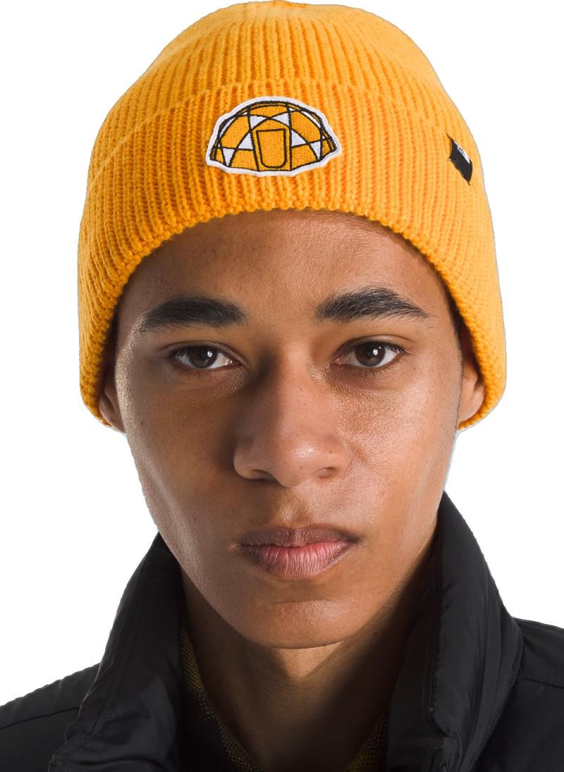TNF Logo Box Cuffed Beanie - summit gold / icon patch 1