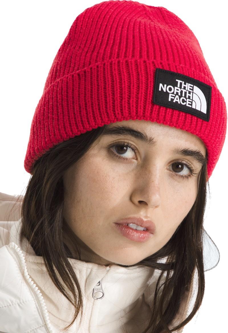 TNF Logo Box Cuffed Beanie - tnf red 1