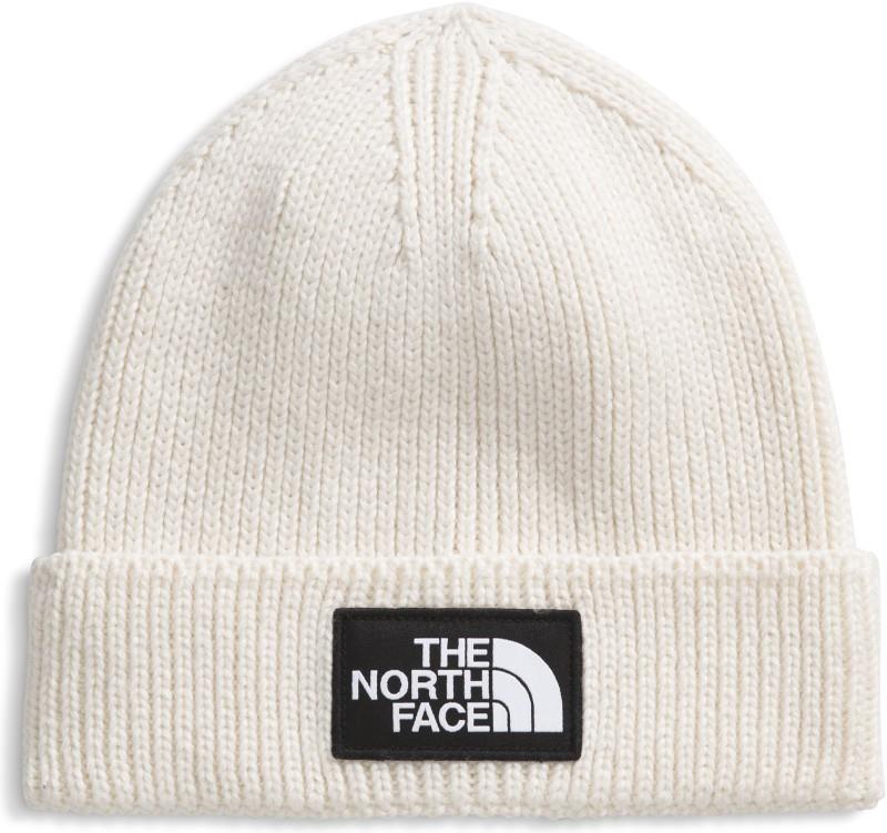 TNF Logo Box Cuffed Beanie - white dune 1