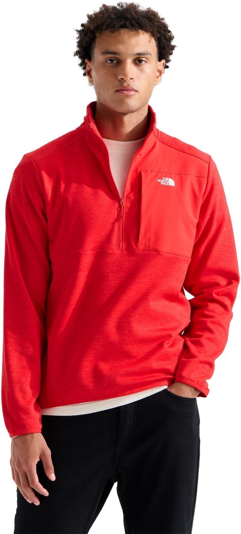 TNF Performance Fleece Quarter Zip - Mens - elevation red dark heather 1