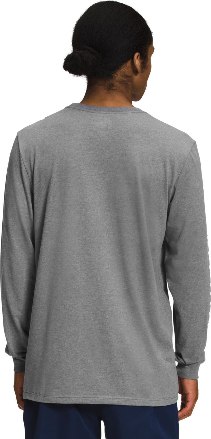 TNF Sleeve Hit LS Tee - Mens - tnf medium grey heather / tnf white 1