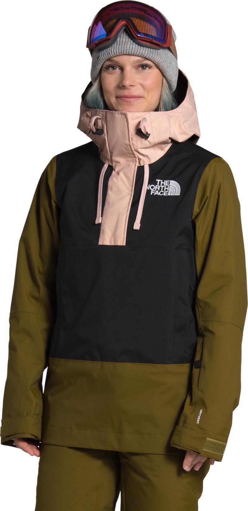 Tanager Jacket - Womens - TNF Black / Fir Green / Morning Pink 2