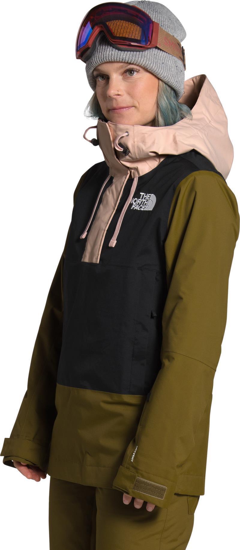 Tanager Jacket - Womens - TNF Black / Fir Green / Morning Pink 3