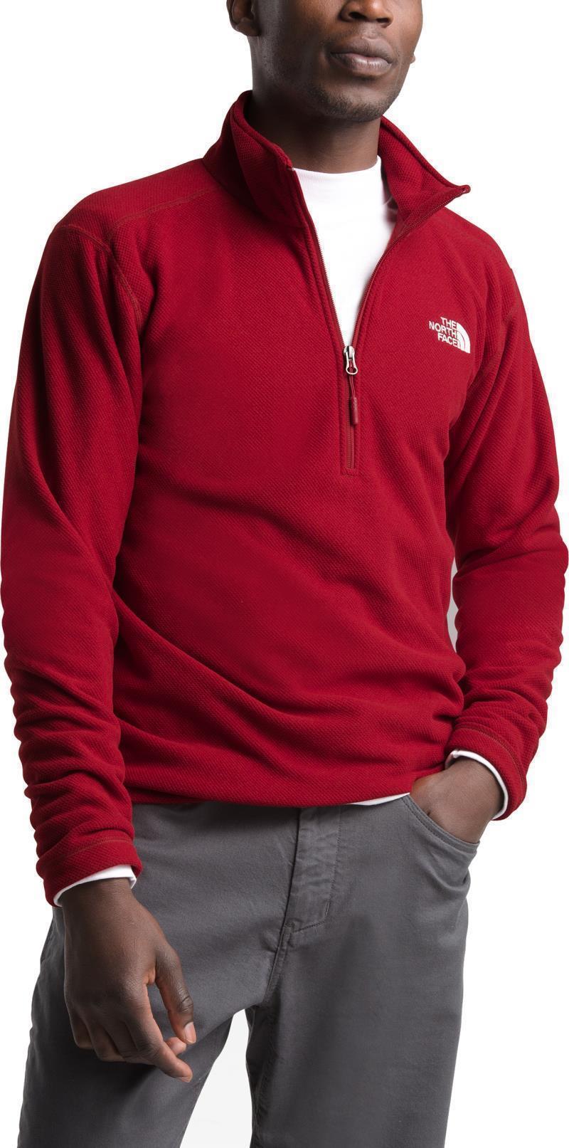 Textured Cap Rock 1/4 Zip - Mens - cardinal red 1