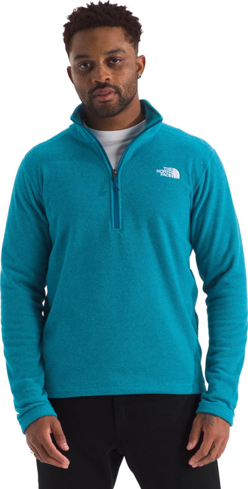 Textured Cap Rock 1/4 Zip - Mens - dusk blue heather 1