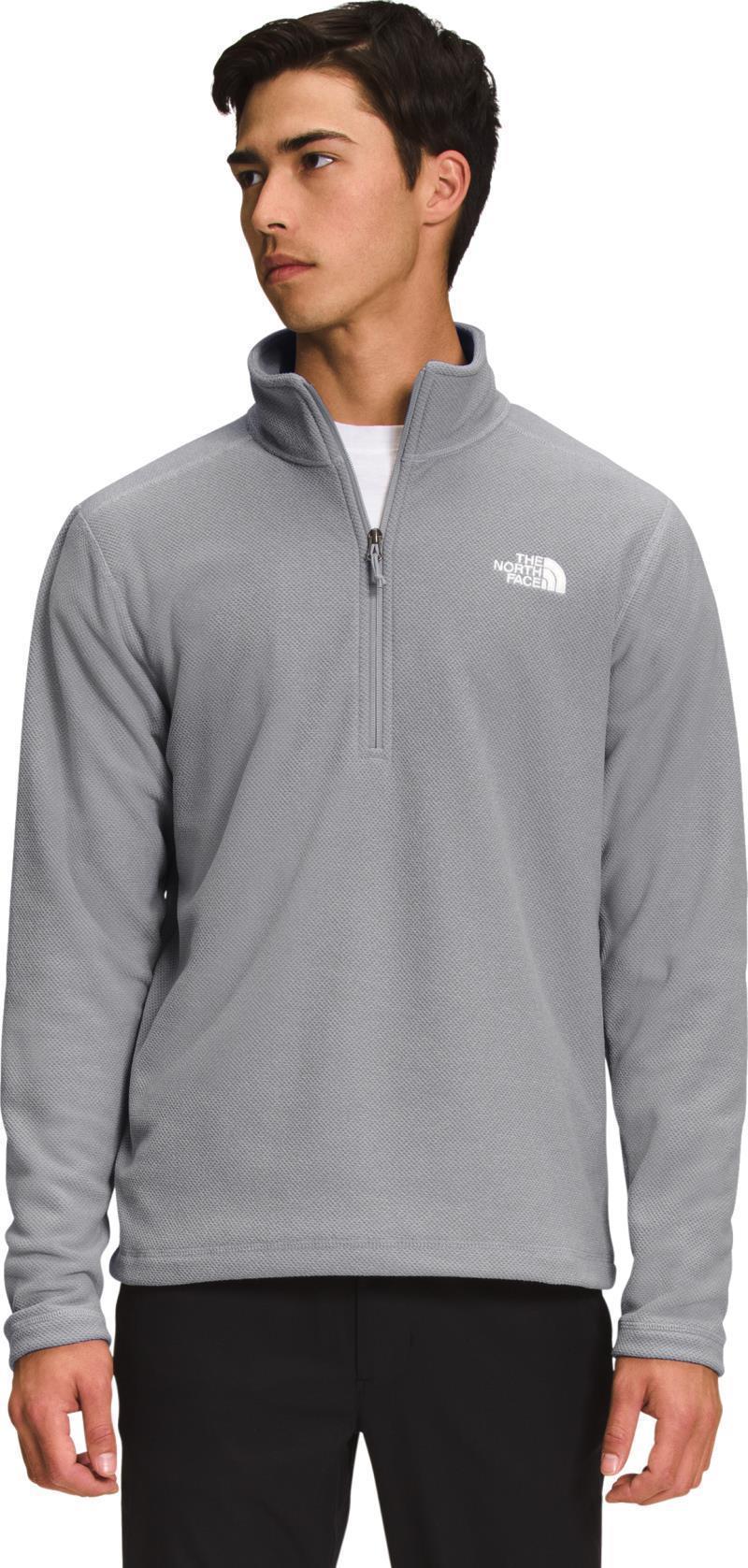Textured Cap Rock 1/4 Zip - Mens - meld grey heather 1