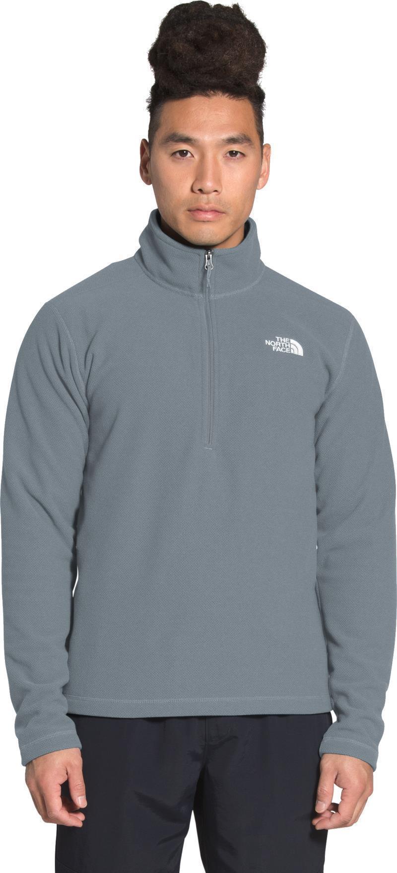 Textured Cap Rock 1/4 Zip - Mens - mid grey 1