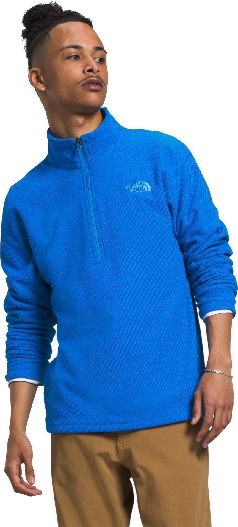 Textured Cap Rock 1/4 Zip - Mens - optic blue 1
