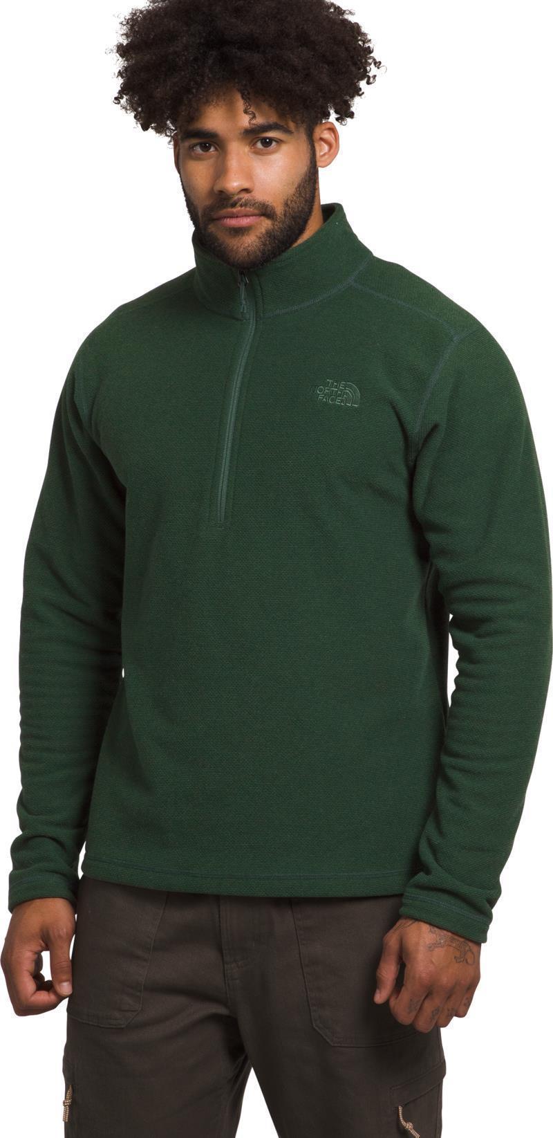 Textured Cap Rock 1/4 Zip - Mens - pine needle 1