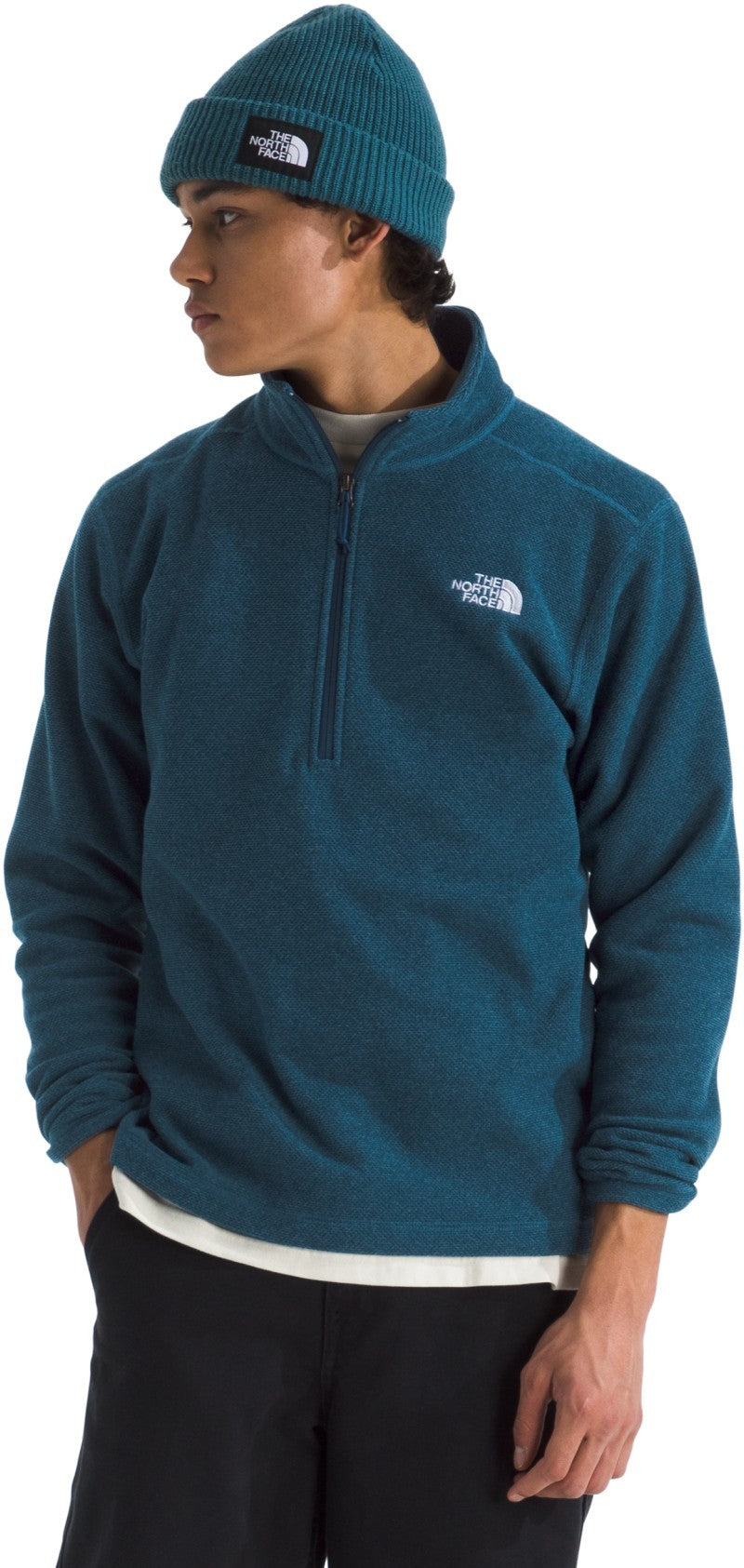 Textured Cap Rock 1/4 Zip - Mens - shady blue heather 1
