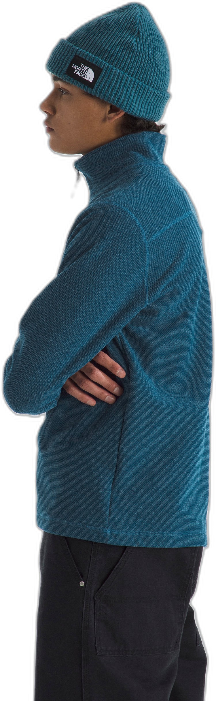 Textured Cap Rock 1/4 Zip - Mens - shady blue heather 1
