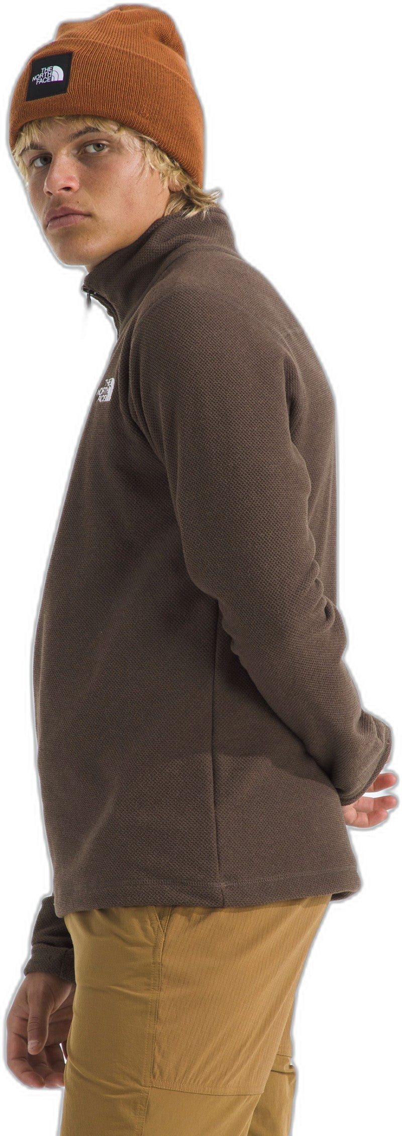 Textured Cap Rock 1/4 Zip - Mens - smokey brown heather 1