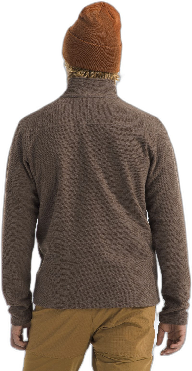 Textured Cap Rock 1/4 Zip - Mens - smokey brown heather 1