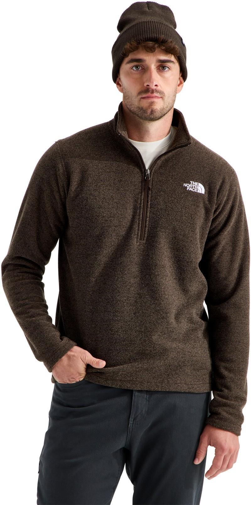 Textured Cap Rock Quarter Zip - Mens - dark chestnut heather 1