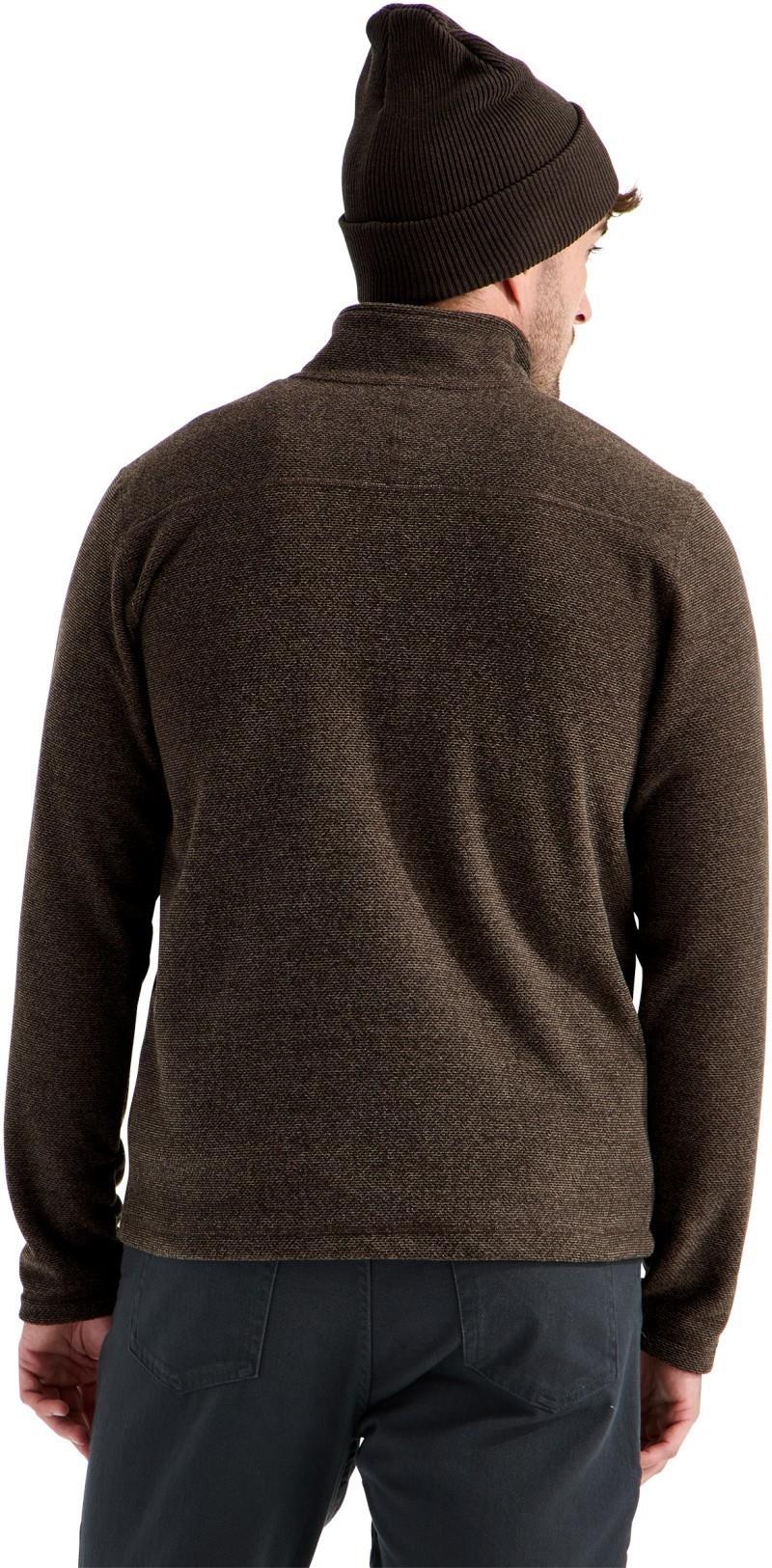 Textured Cap Rock Quarter Zip - Mens - dark chestnut heather 1