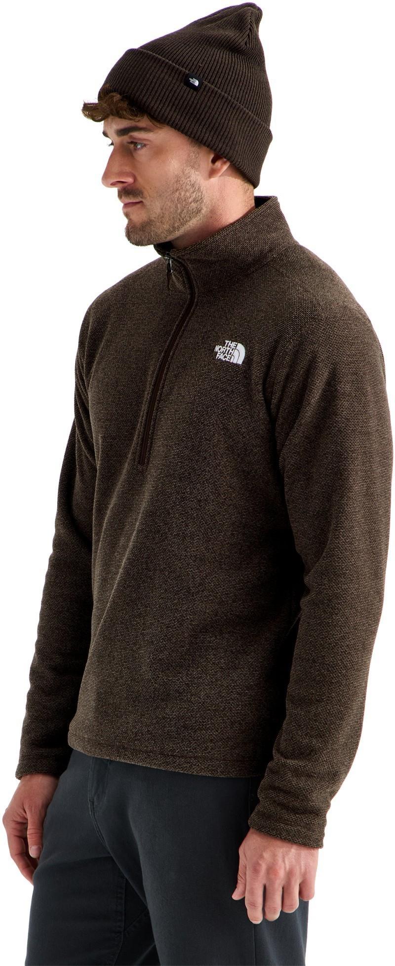 Textured Cap Rock Quarter Zip - Mens - dark chestnut heather 1