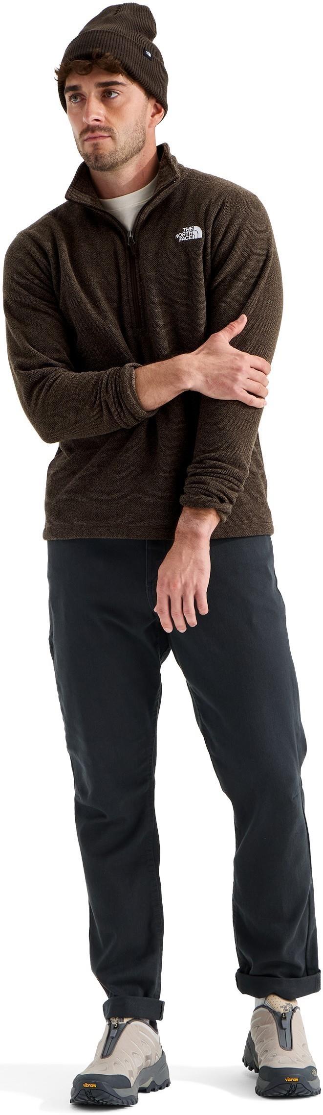 Textured Cap Rock Quarter Zip - Mens - dark chestnut heather 1