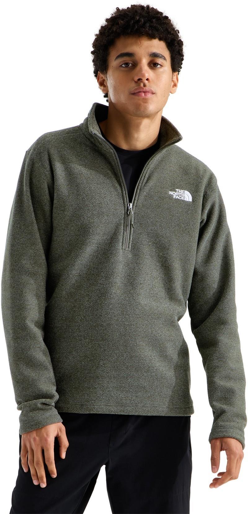 Textured Cap Rock Quarter Zip - Mens - new taupe green heather 1