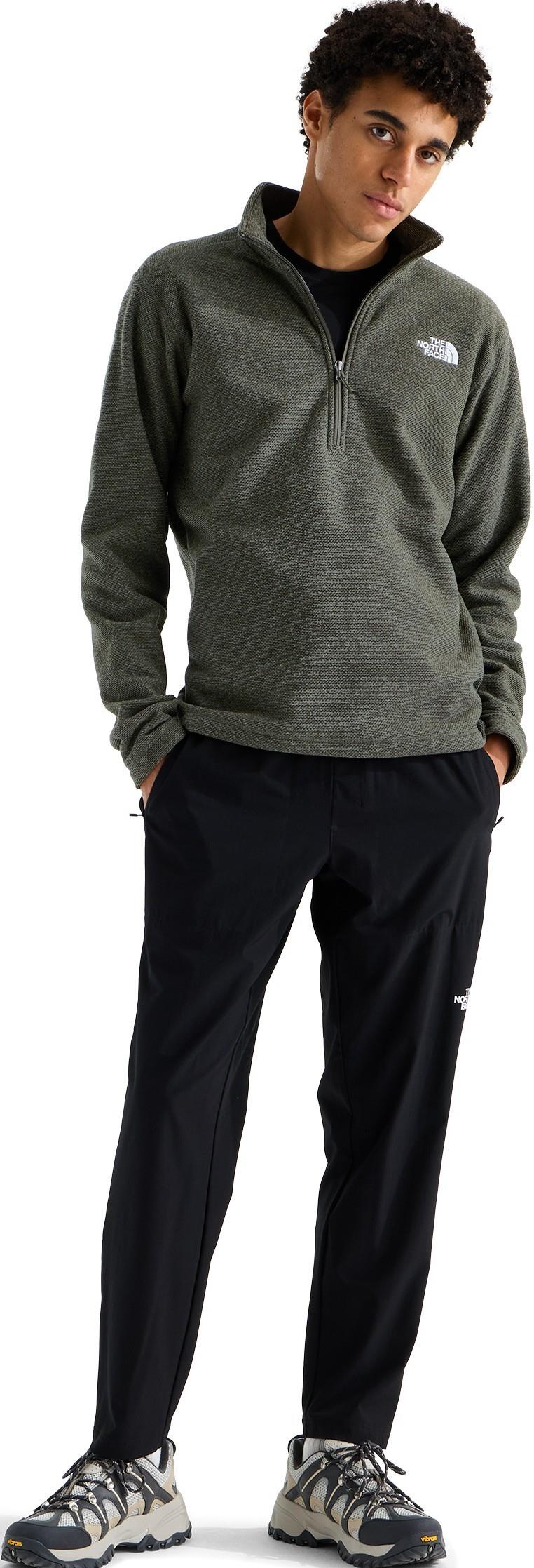 Textured Cap Rock Quarter Zip - Mens - new taupe green heather 1
