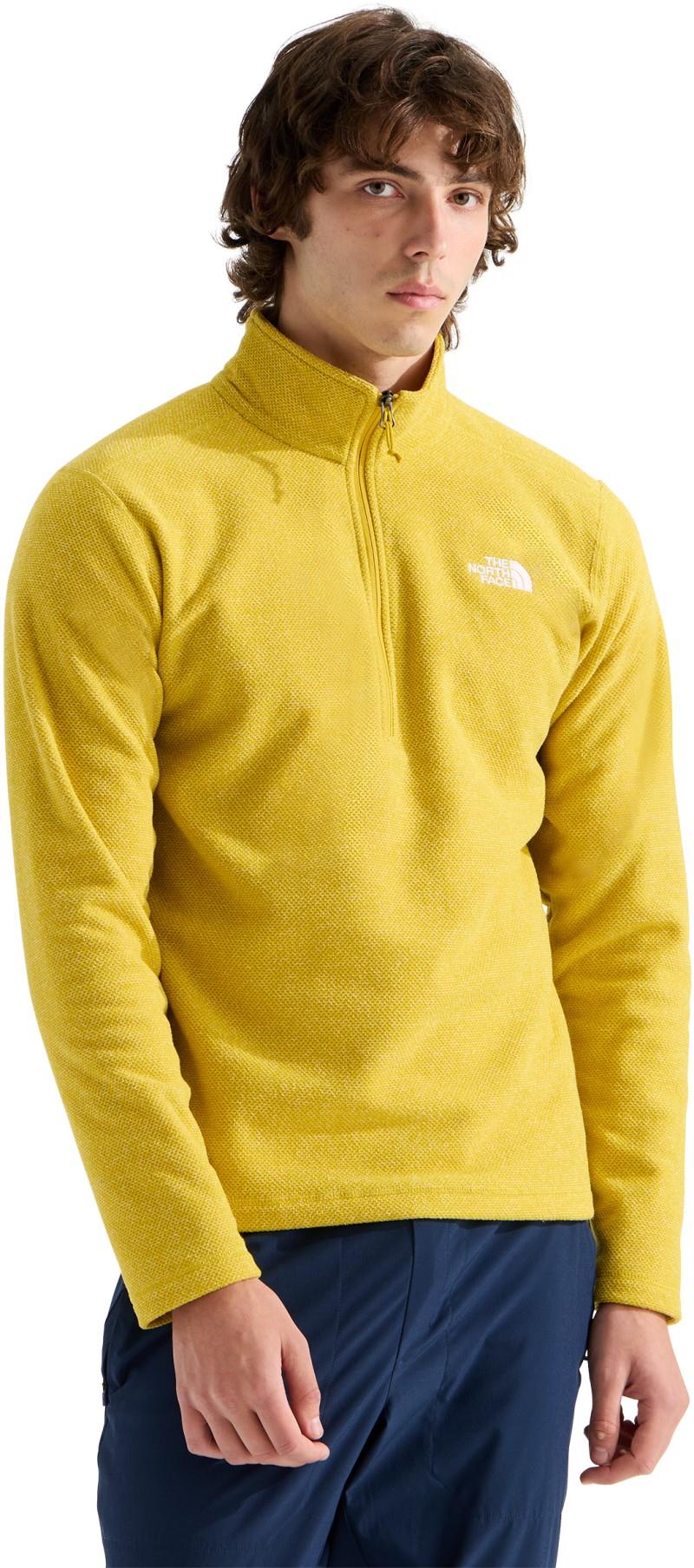 Textured Cap Rock Quarter Zip - Mens - pigment yellow heather 1
