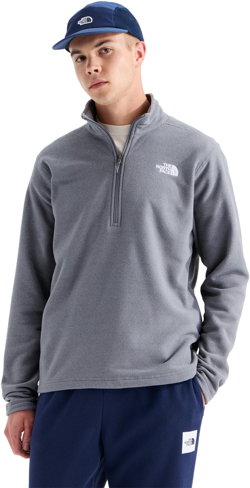 Textured Cap Rock Quarter Zip - Mens - smoked pearl heather 1