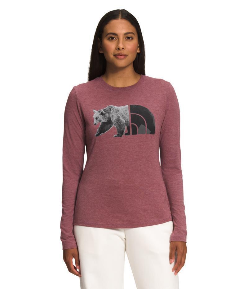 Tri-Blend Bear LS Tee - Womens - Wild Ginger Heather / TNF Black 1
